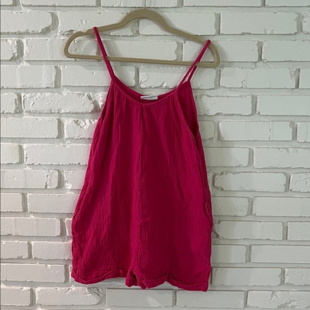 Women’s Hot Pink Spaghetti-Strap Romper